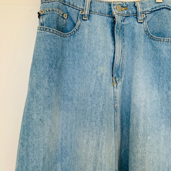 POLO JEANS COMPANY RALPH LAUREN VINTAGE Collectable Denim Maxi Circle Skirt - Picture 9 of 10